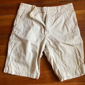 Kahki white longboard shorts